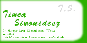 timea simonidesz business card